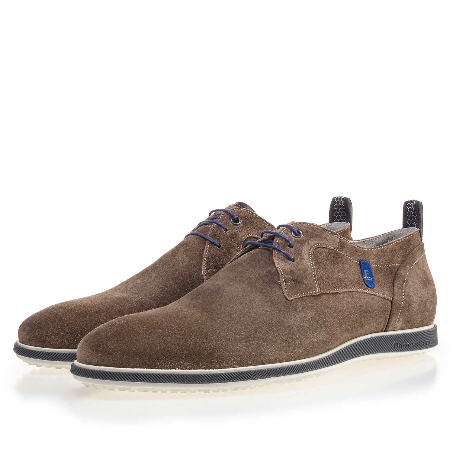 14076/01 - Taupe-coloured suede leather lace shoe 14076/01 - Taupe-coloured suede leather lace shoe