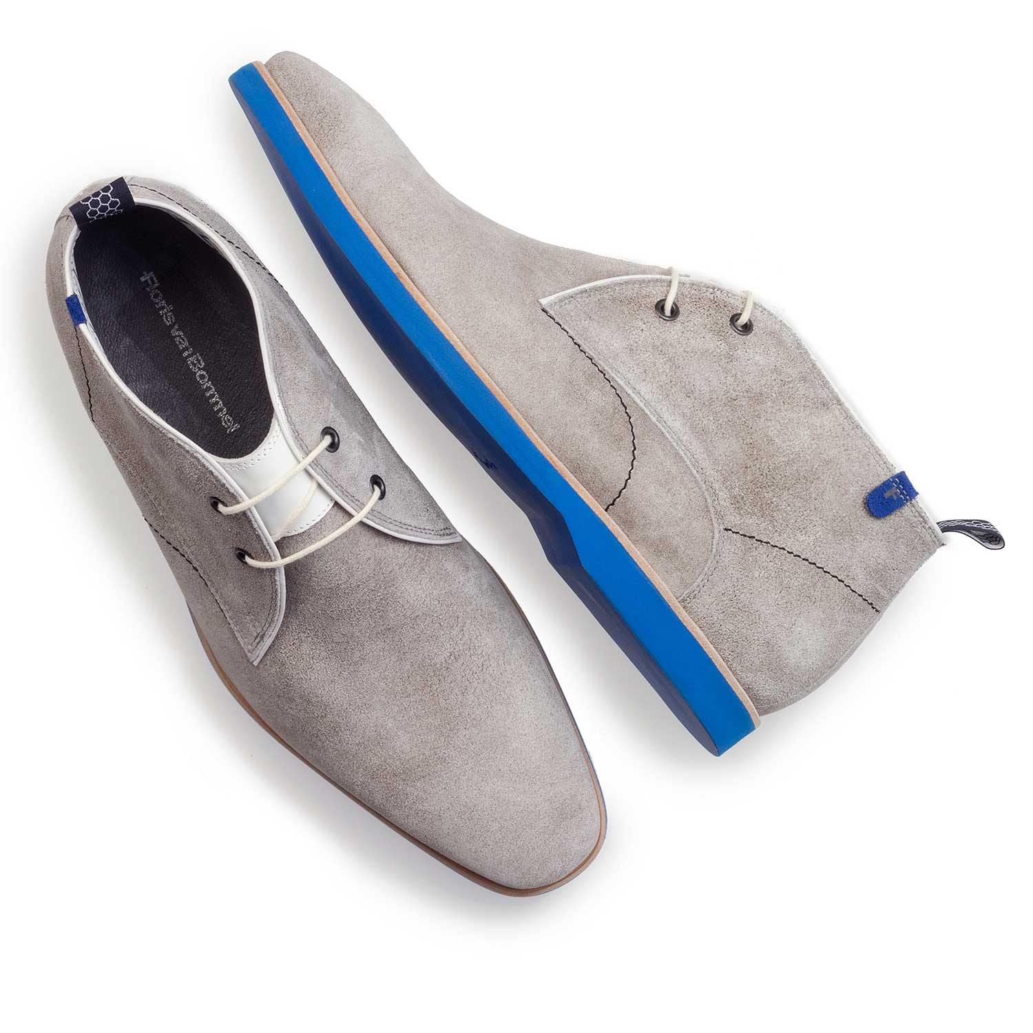10014/01 - Light grey washed suede leather lace boot 10014/01 - Light grey washed suede leather lace boot