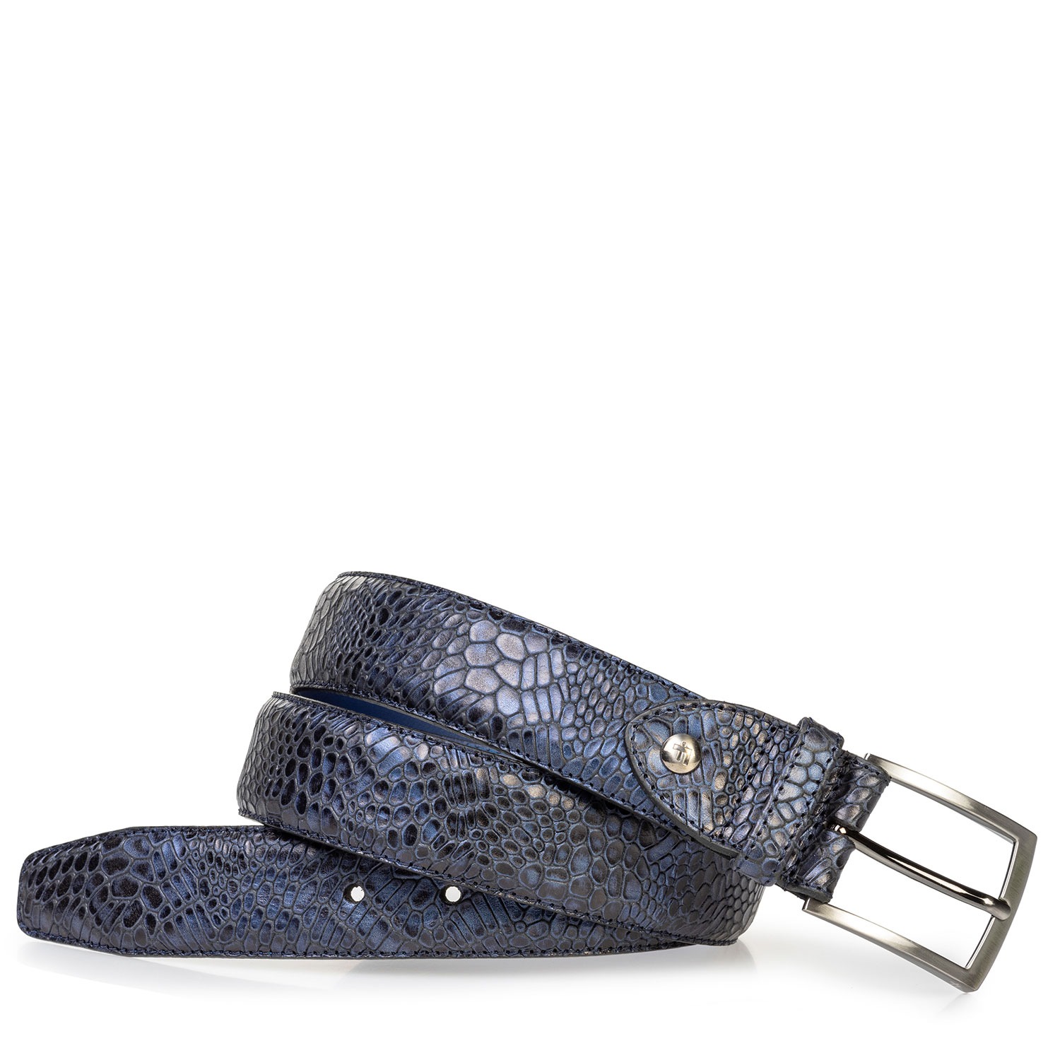75203/17 - Leather belt metallic blue 75203/17 - Leather belt metallic blue