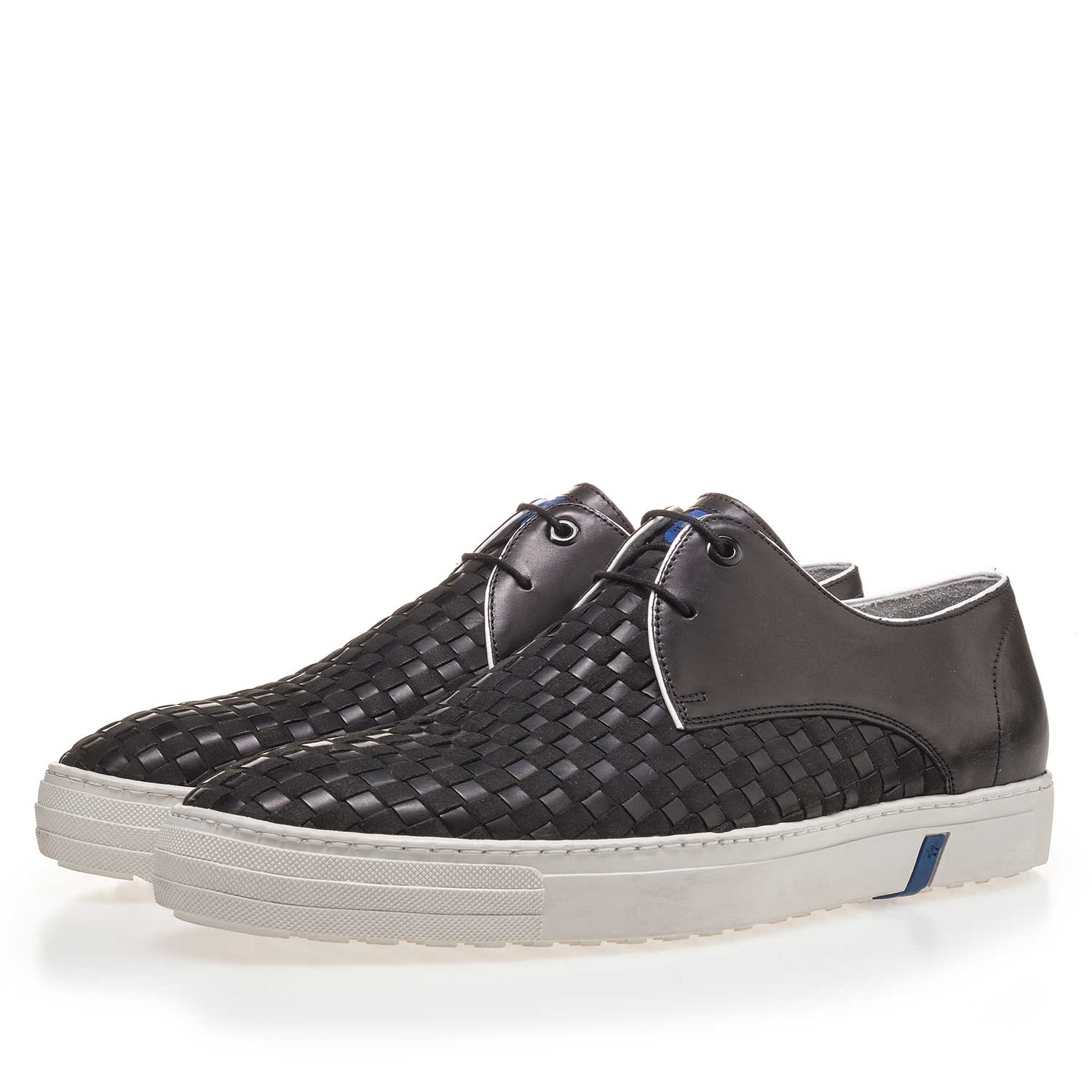 14277/02 - Premium black braided leather lace shoe 14277/02 - Premium black braided leather lace shoe