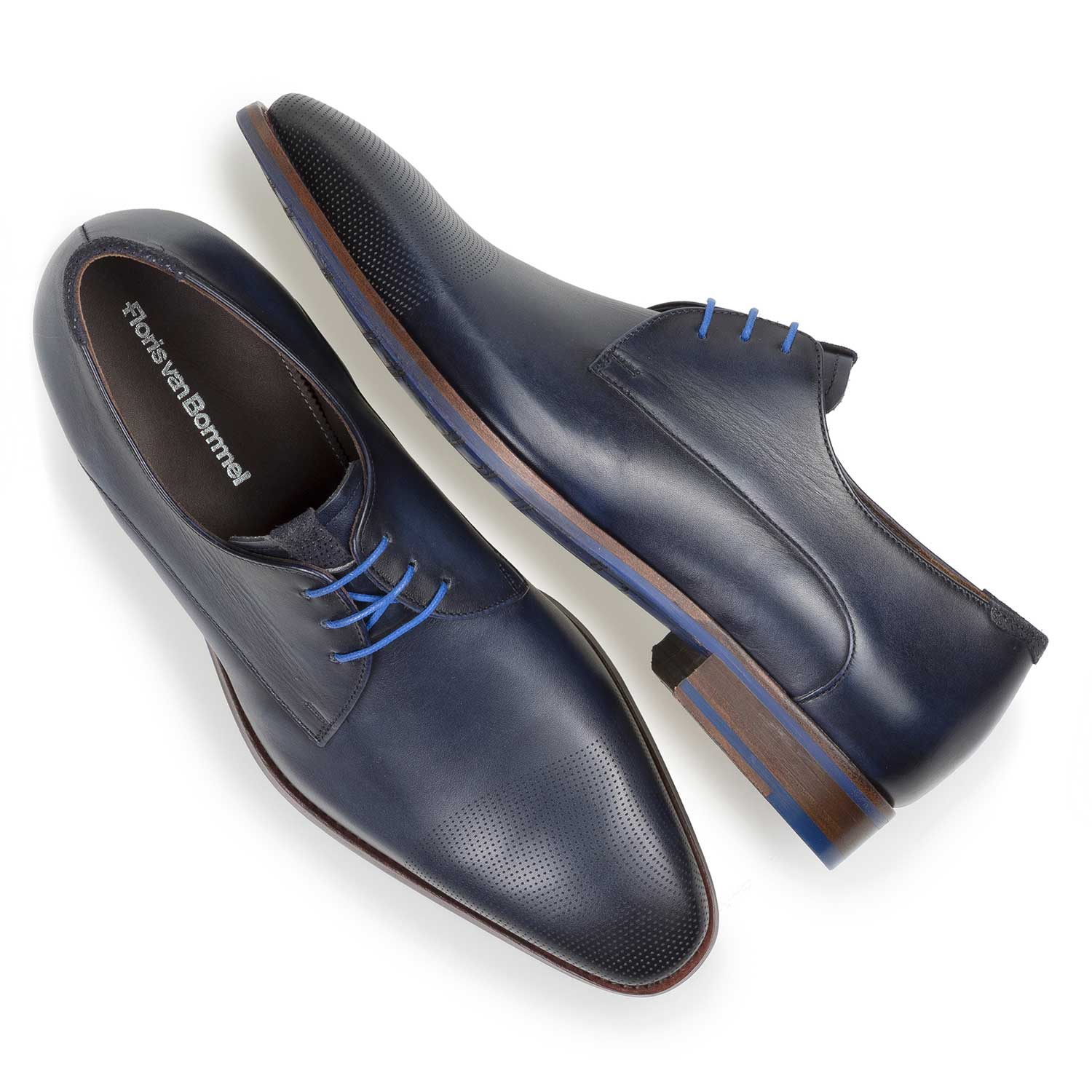 18088/01 - Dark blue calf leather lace shoe 18088/01 - Dark blue calf leather lace shoe