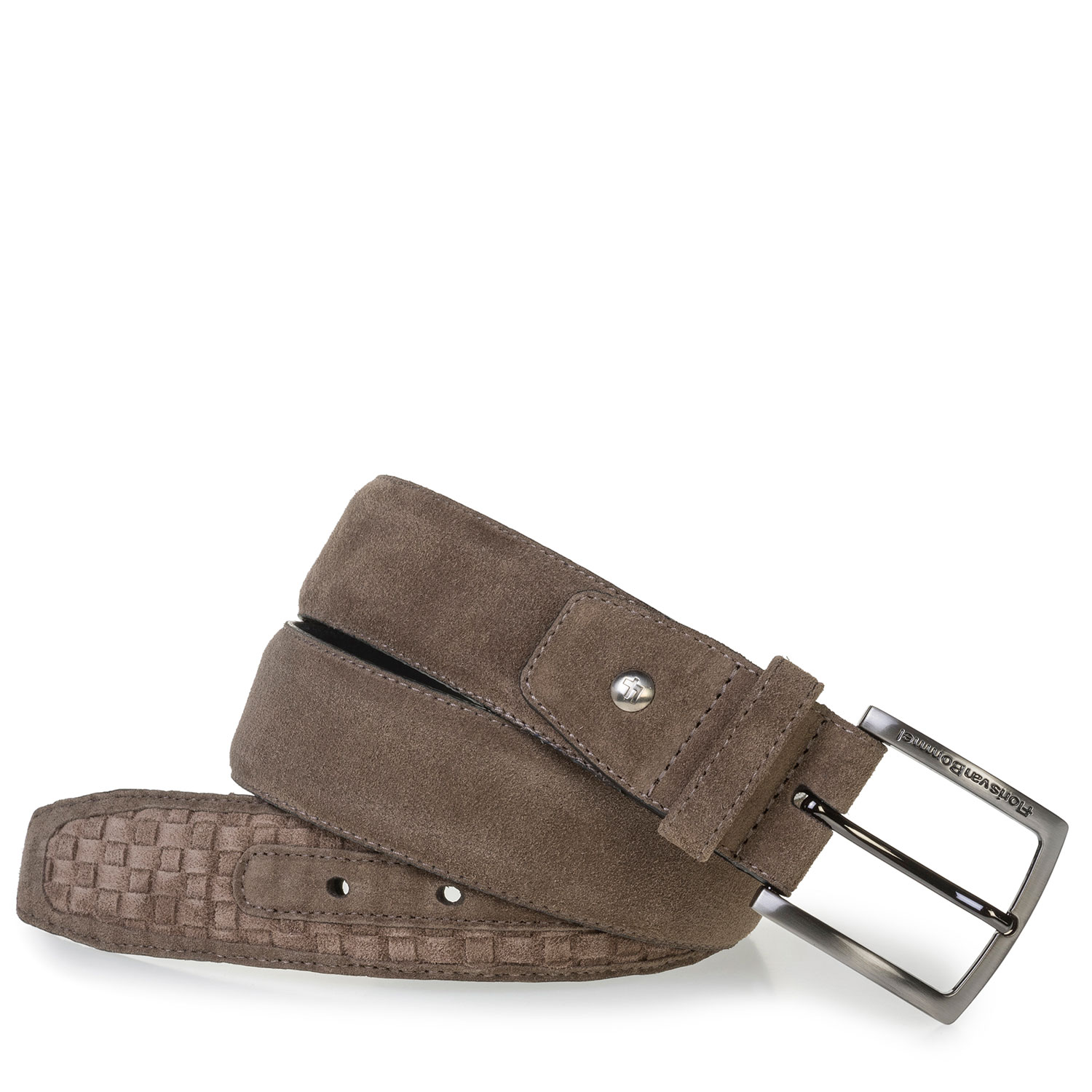 75159/31 - Taupe-coloured braided suede leather belt 75159/31 - Taupe-coloured braided suede leather belt