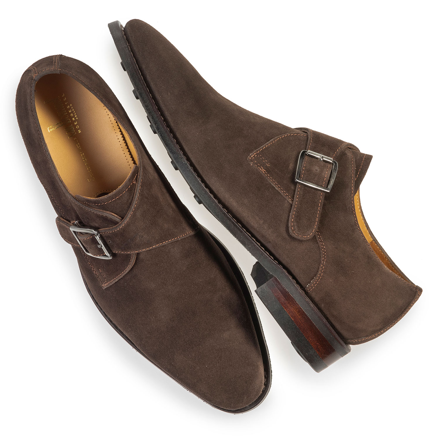 12352/01 - Dark brown suede leather monk strap 12352/01 - Dark brown suede leather monk strap