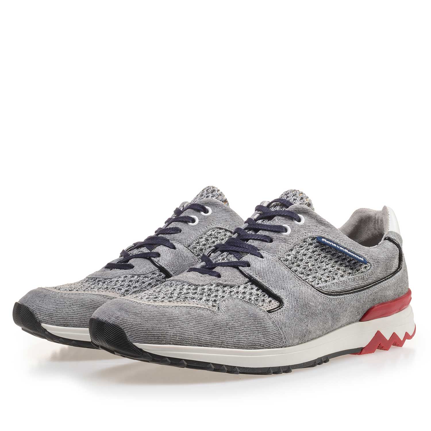 16220/06 - Light grey, printed suede leather sneaker 16220/06 - Light grey, printed suede leather sneaker