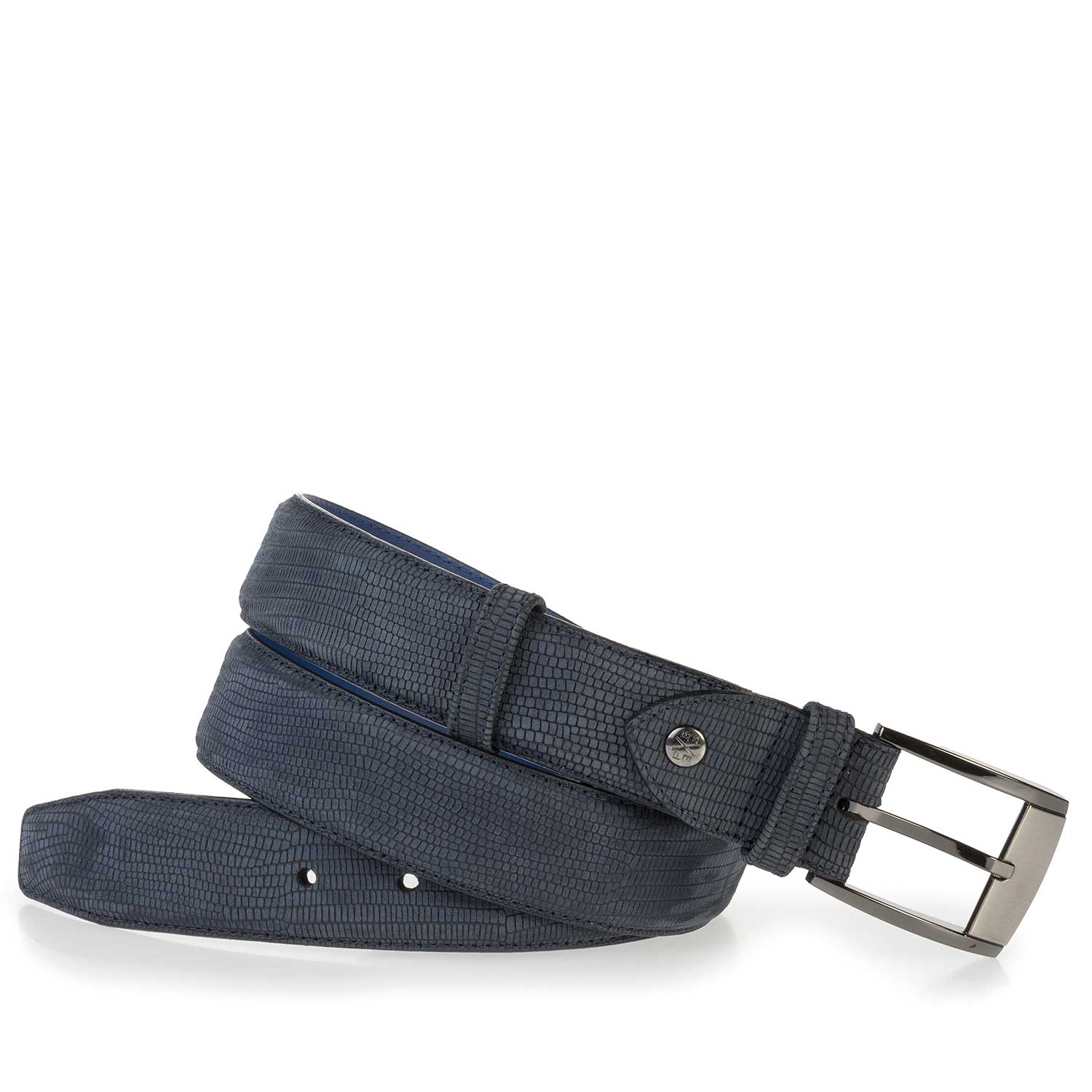 75180/43 - Blue nubuck leather belt 75180/43 - Blue nubuck leather belt
