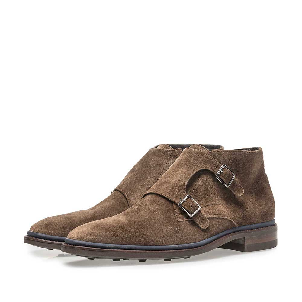 10672/02 - Dark taupe-coloured suede monk strap 10672/02 - Dark taupe-coloured suede monk strap