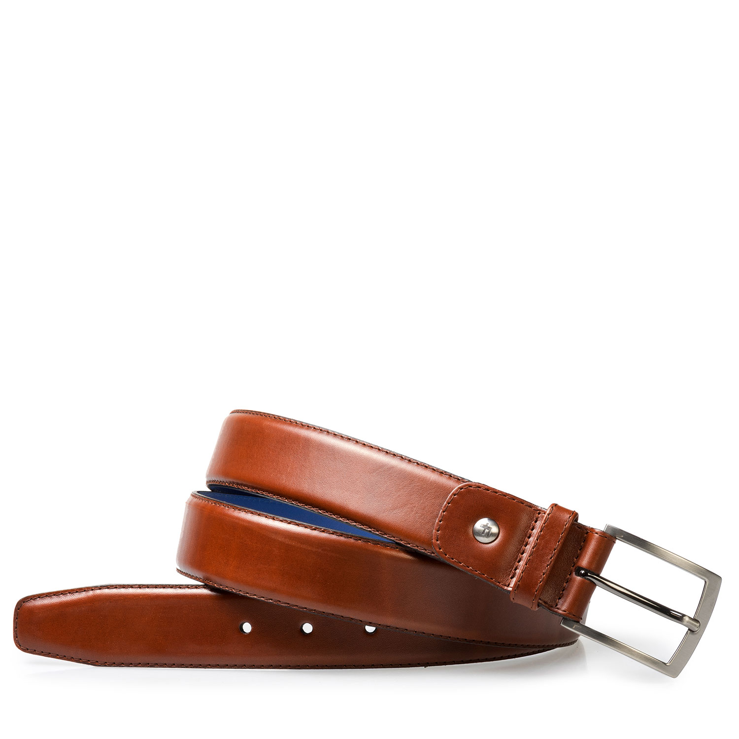75144/07 - Dark cognac calf's leather belt 75144/07 - Dark cognac calf's leather belt
