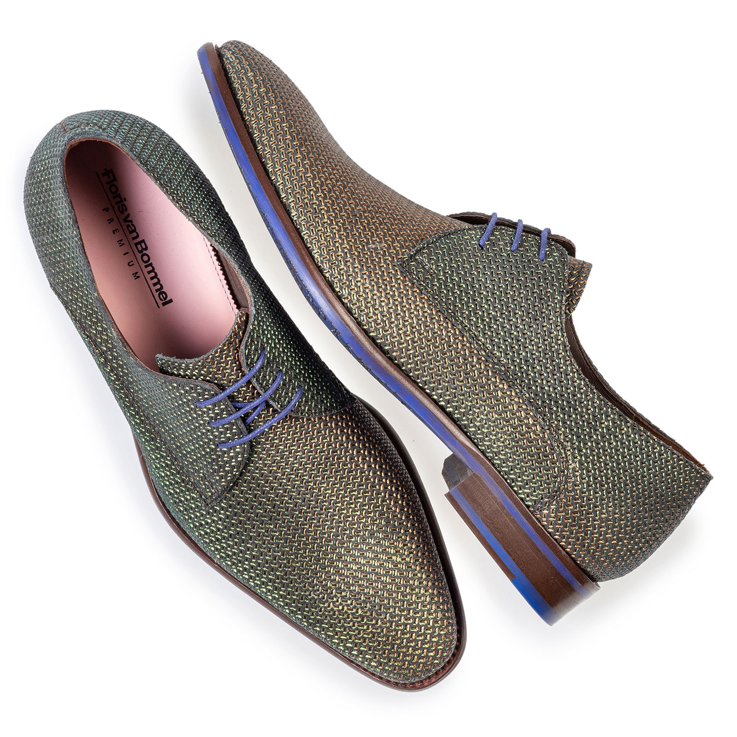 18368/00 - Lace shoe green metallic print 18368/00 - Lace shoe green metallic print