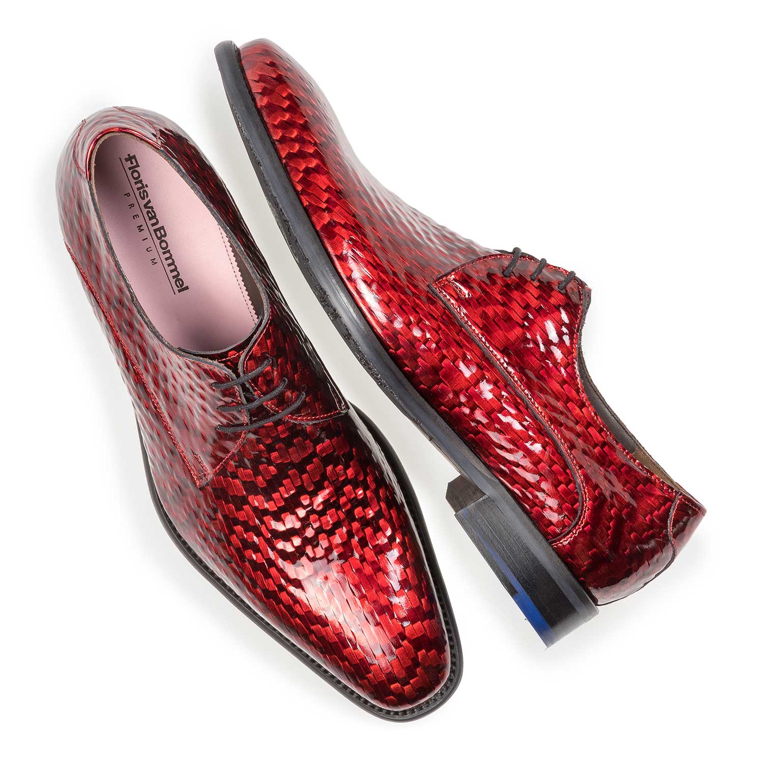 18123/01 - Premium red printed patent leather lace shoe 18123/01 - Premium red printed patent leather lace shoe