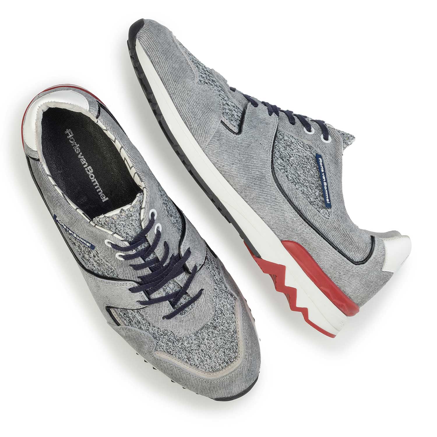 16220/06 - Light grey, printed suede leather sneaker 16220/06 - Light grey, printed suede leather sneaker