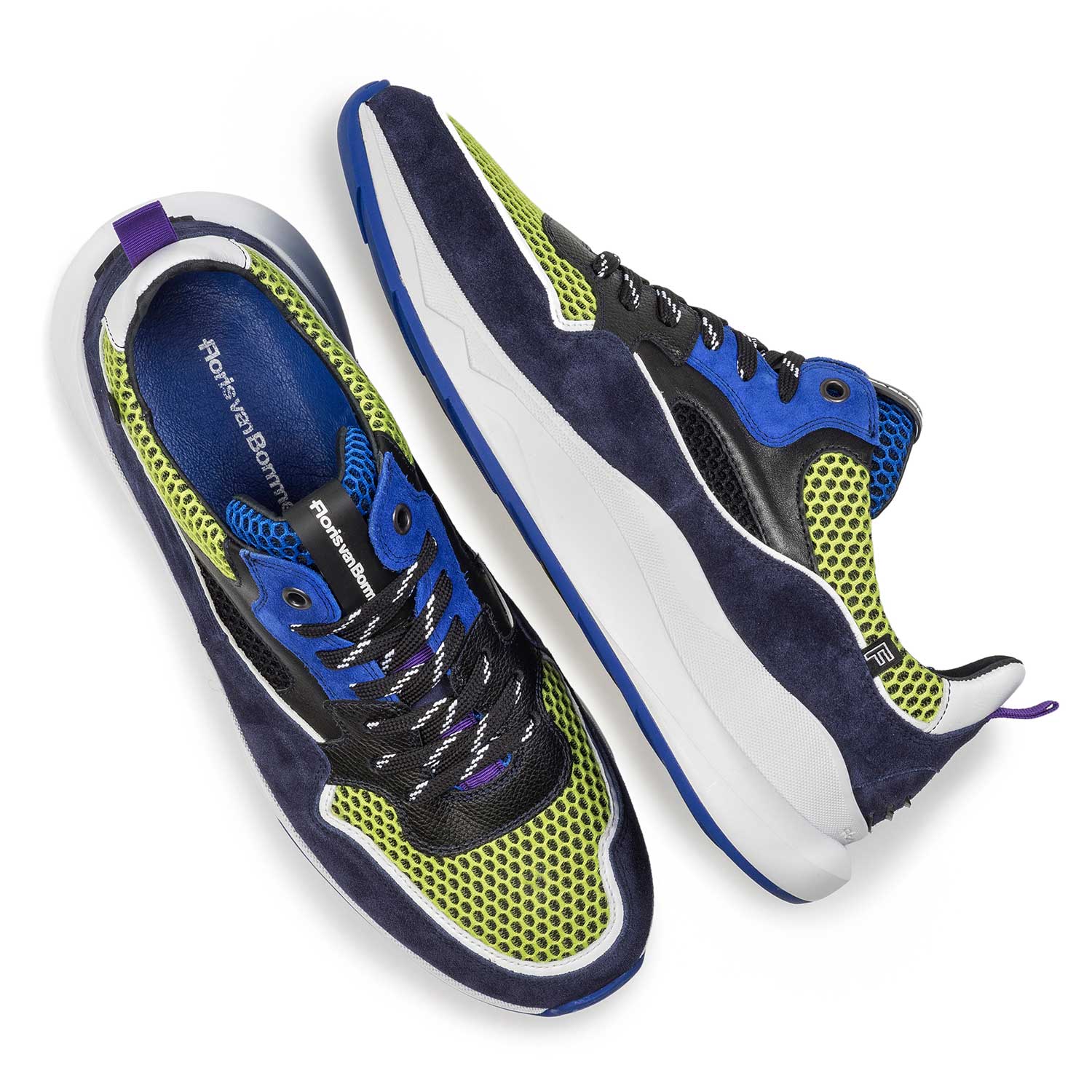 16269/06 - Dark blue and multi-coloured suede leather sneaker 16269/06 - Dark blue and multi-coloured suede leather sneaker