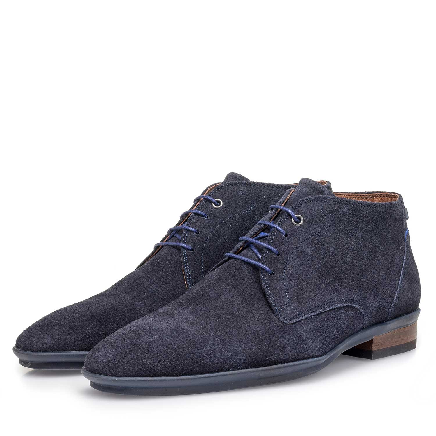 10475/16 - Blue suede leather lace shoe 10475/16 - Blue suede leather lace shoe