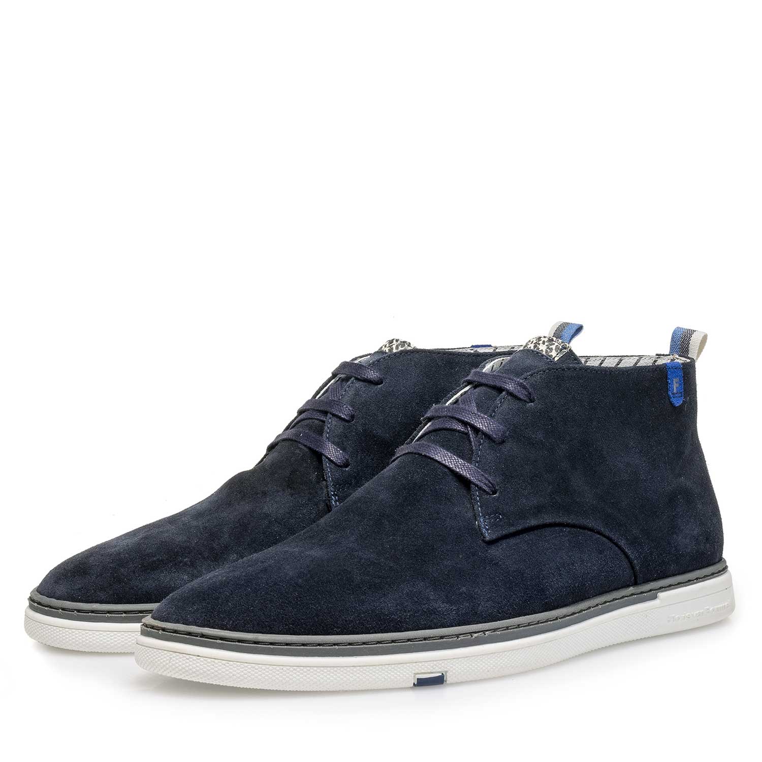 10502/01 - Blue slightly buffed suede leather lace boot 10502/01 - Blue slightly buffed suede leather lace boot