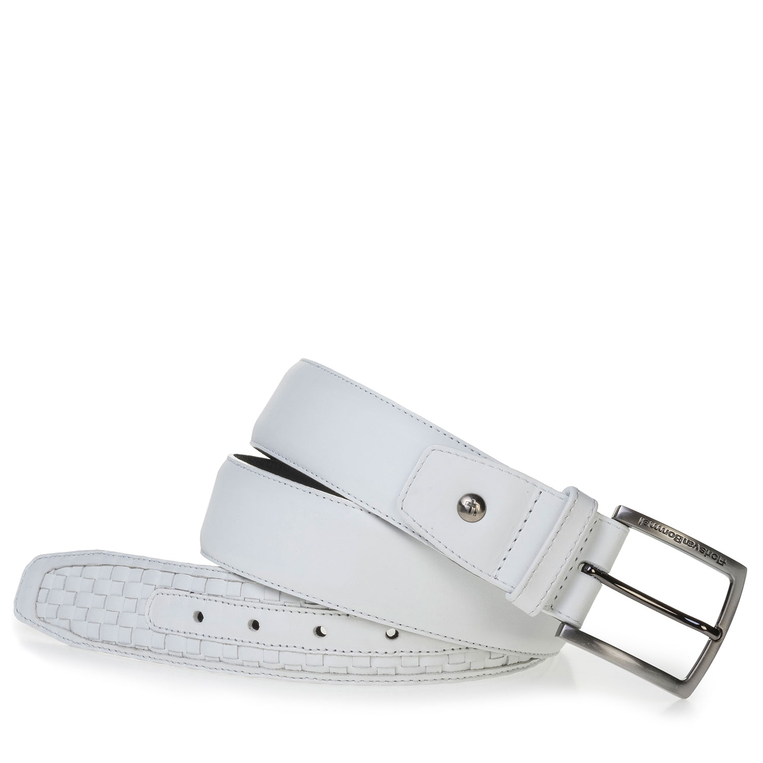 75159/32 - White braided leather belt 75159/32 - White braided leather belt