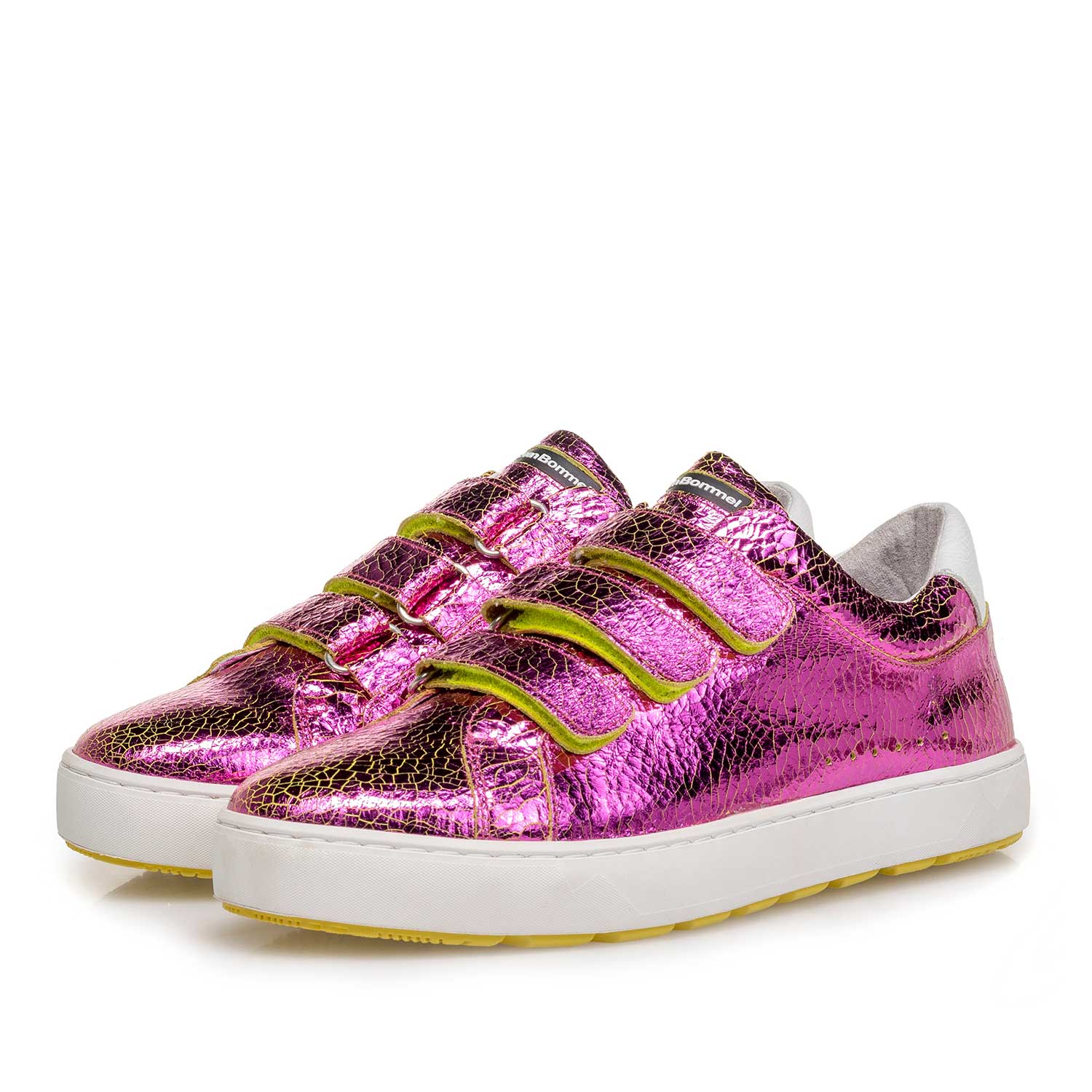 85273/18 - Pink metallic leather sneaker with craquelé effect 85273/18 - Pink metallic leather sneaker with craquelé effect