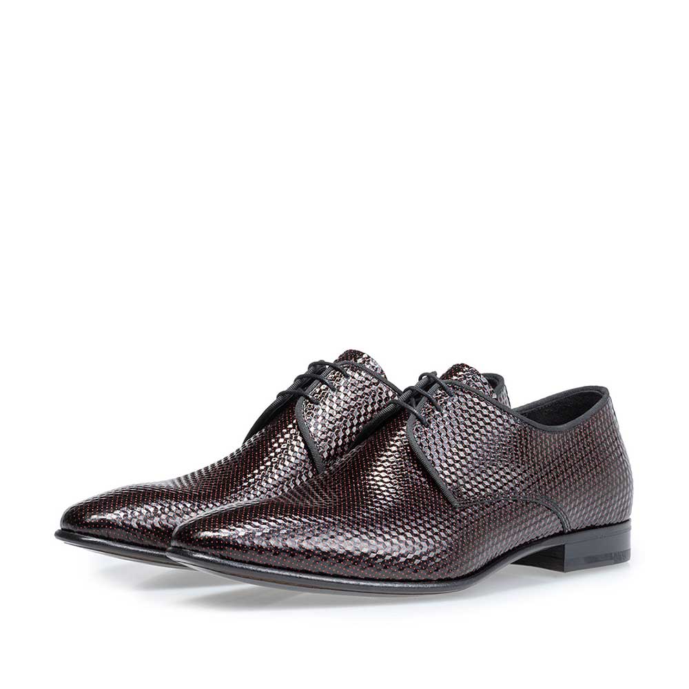 14338/09 - Lace shoe printed leather red 14338/09 - Lace shoe printed leather red