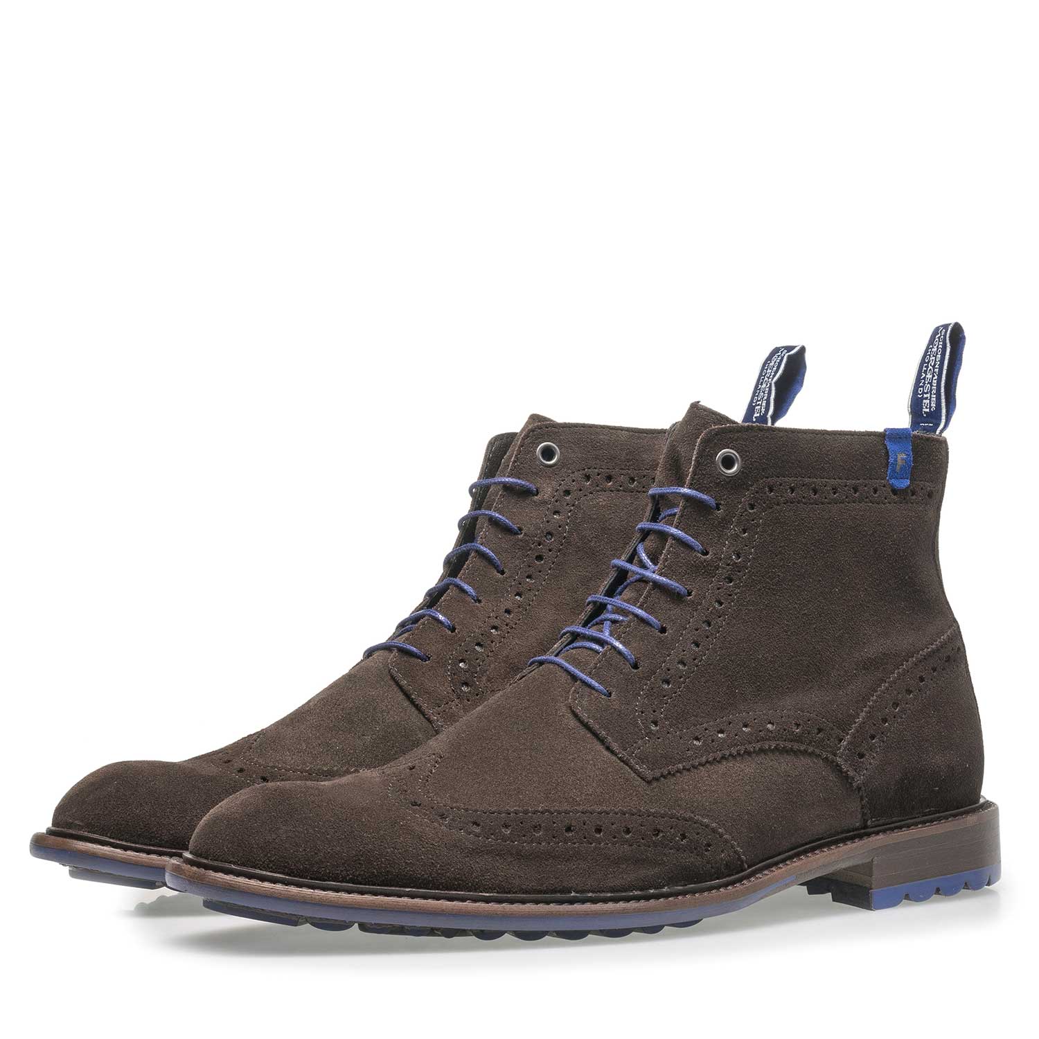 10506/16 - Dark brown calf suede lace boot 10506/16 - Dark brown calf suede lace boot
