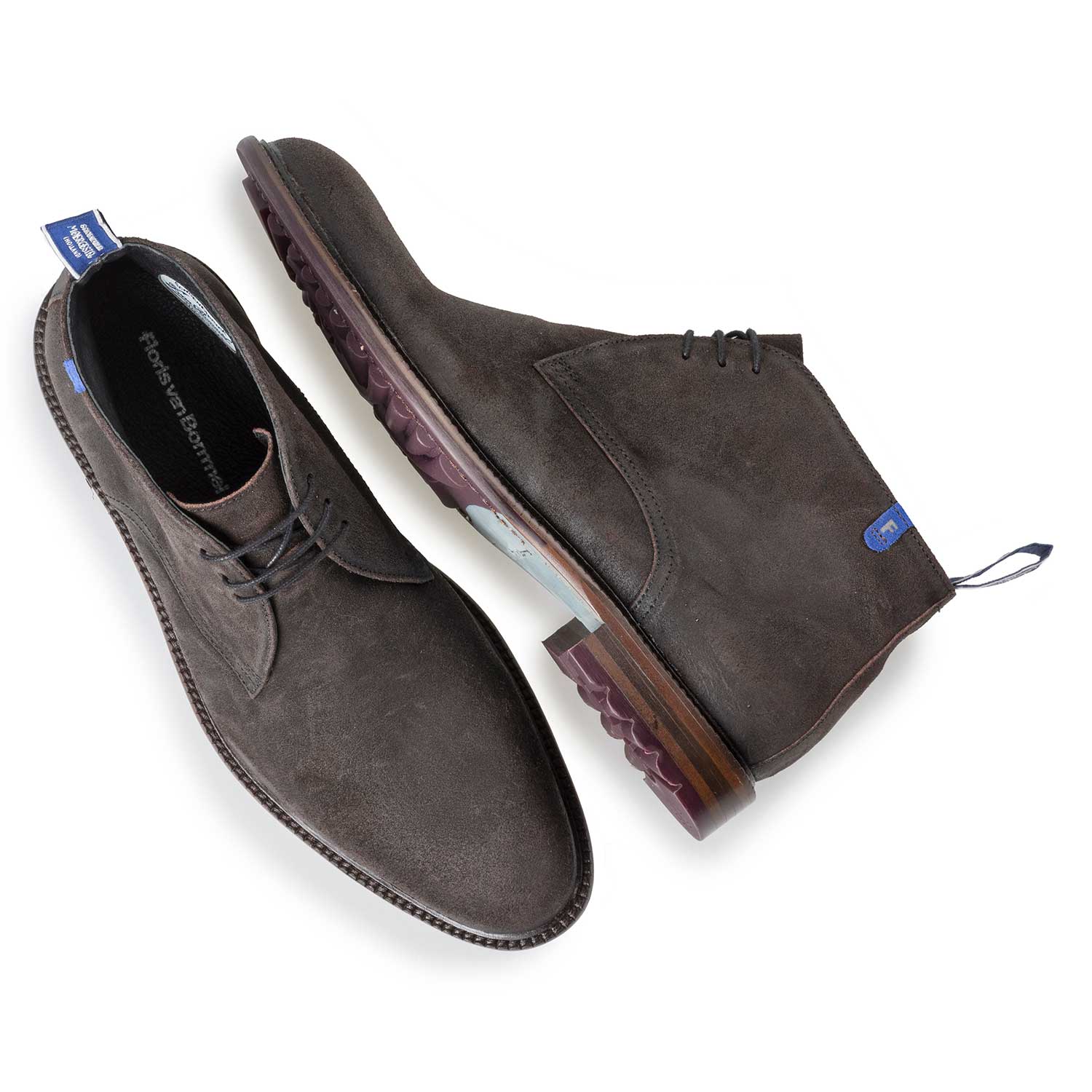 10203/05 - Mid-high brown suede leather lace boot 10203/05 - Mid-high brown suede leather lace boot