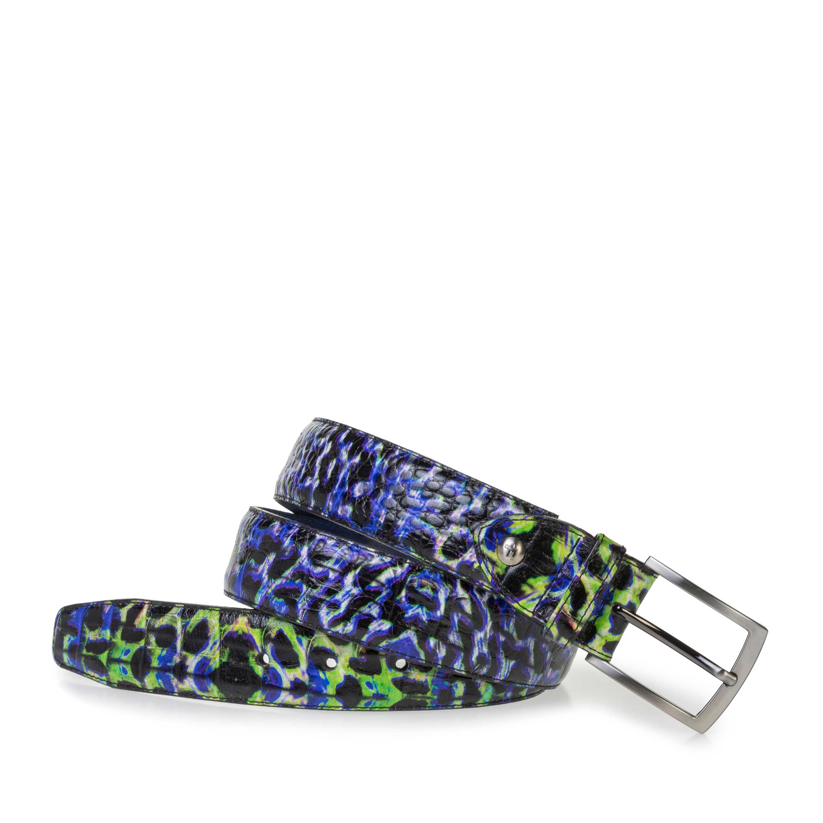 75200/98 - Premium blue belt with a croco print 75200/98 - Premium blue belt with a croco print