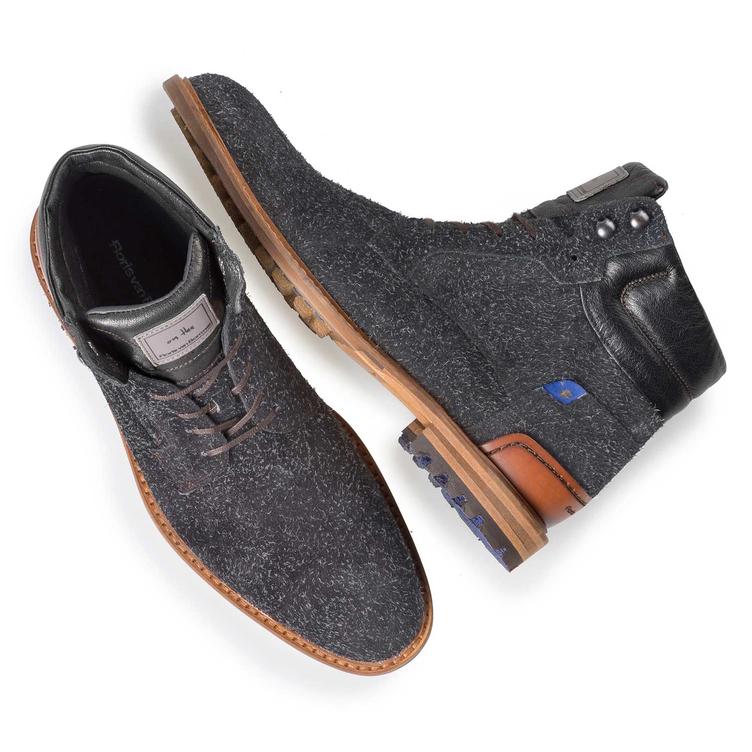 10234/14 - Dark grey rough-leather lace boot 10234/14 - Dark grey rough-leather lace boot