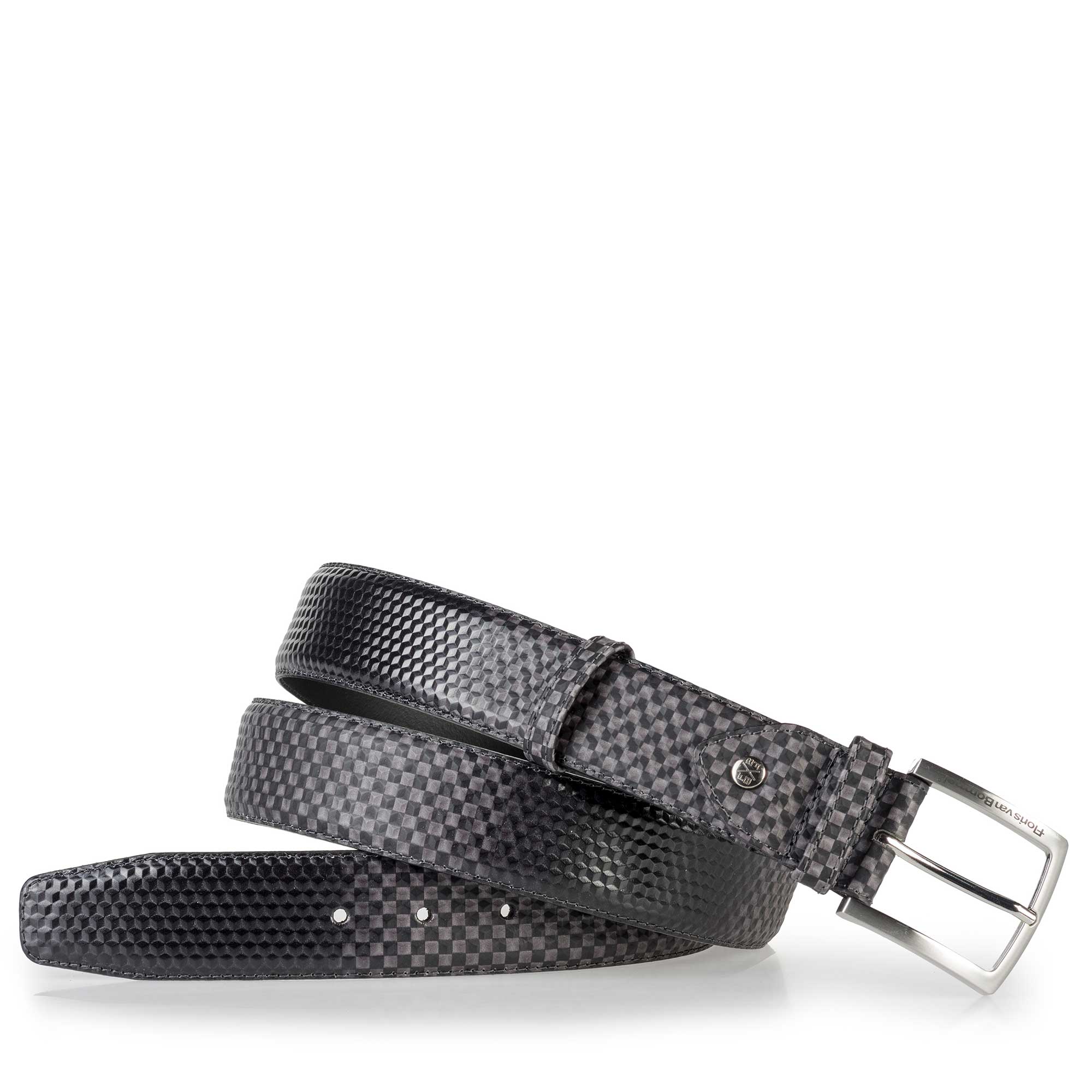 75175/03 - Floris van Bommel grey leather men’s belt 75175/03 - Floris van Bommel grey leather men’s belt