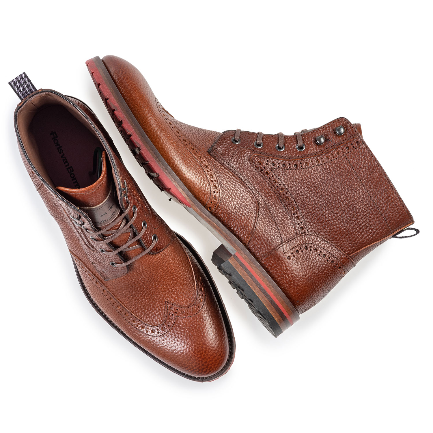 10295/22 - Leather brogue lace boot cognac 10295/22 - Leather brogue lace boot cognac