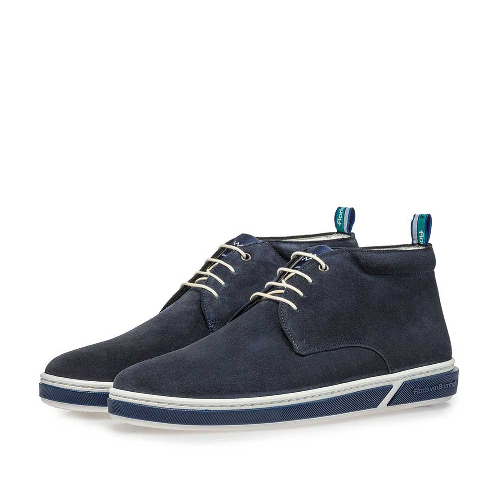 20350/01 - Dark blue suede leather lace boot 20350/01 - Dark blue suede leather lace boot