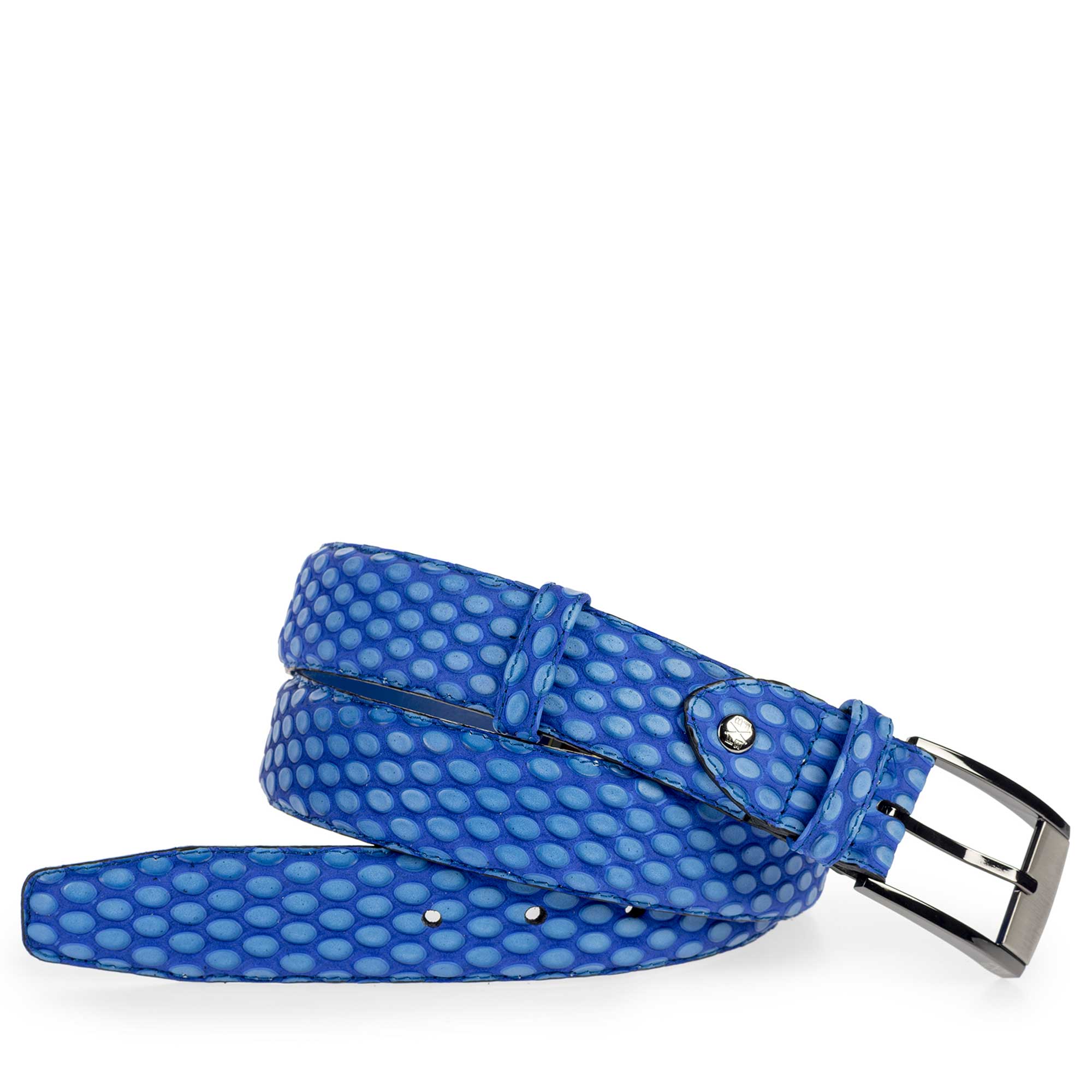 75180/36 - Premium cobalt blue leather belt 75180/36 - Premium cobalt blue leather belt