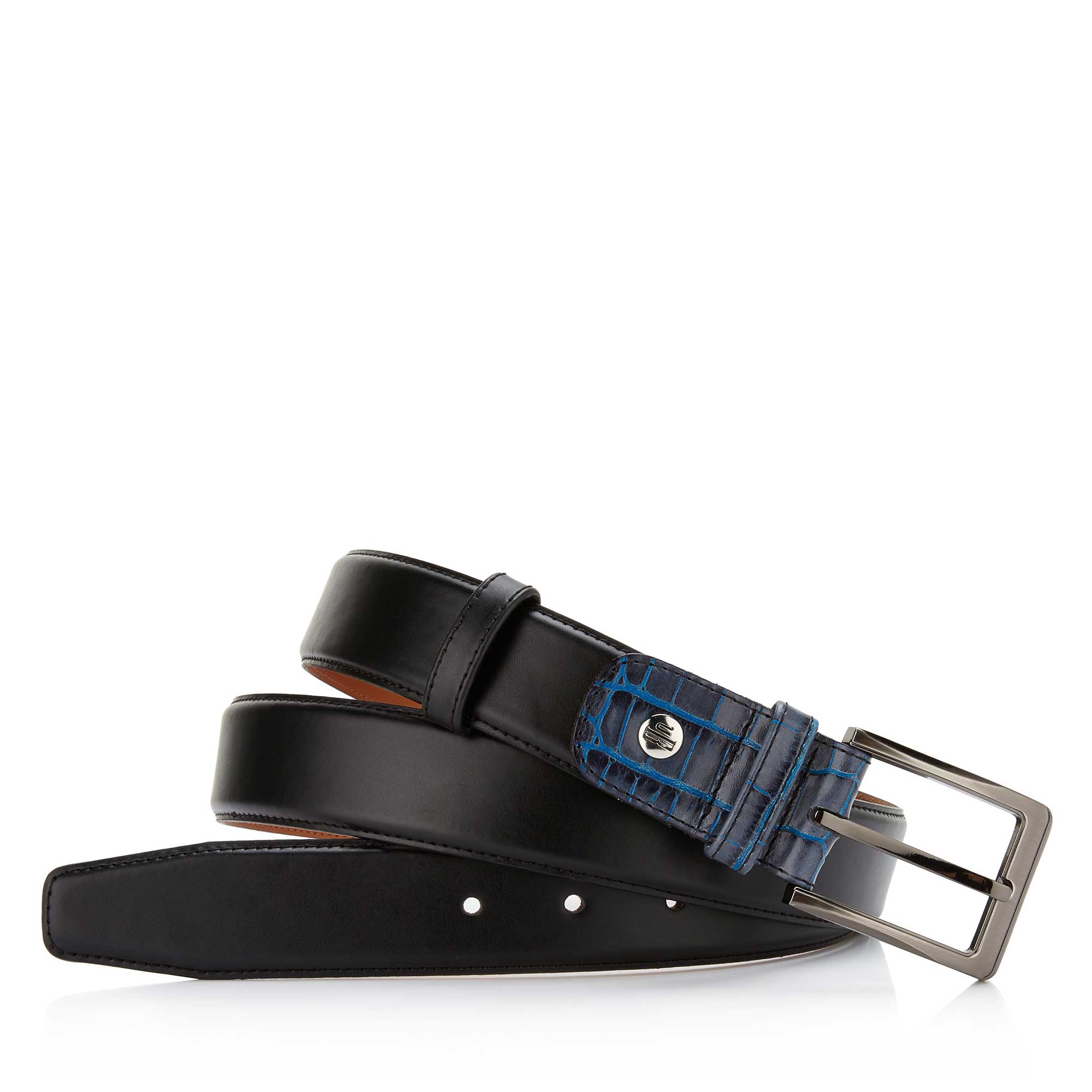 75055/01 - Floris van Bommel black leather men's belt 75055/01 - Floris van Bommel black leather men's belt