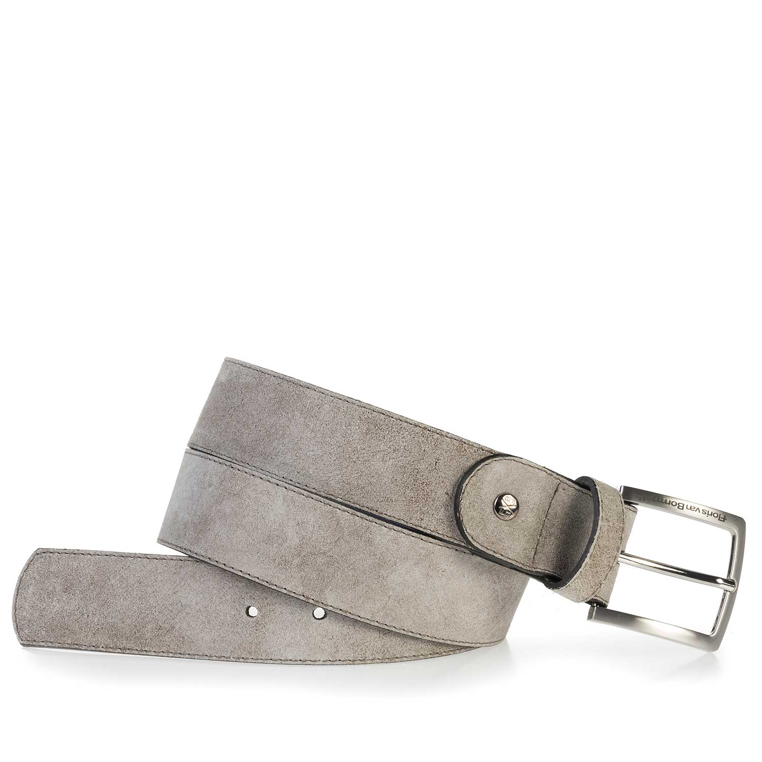 75184/13 - Light grey washed suede leather belt 75184/13 - Light grey washed suede leather belt