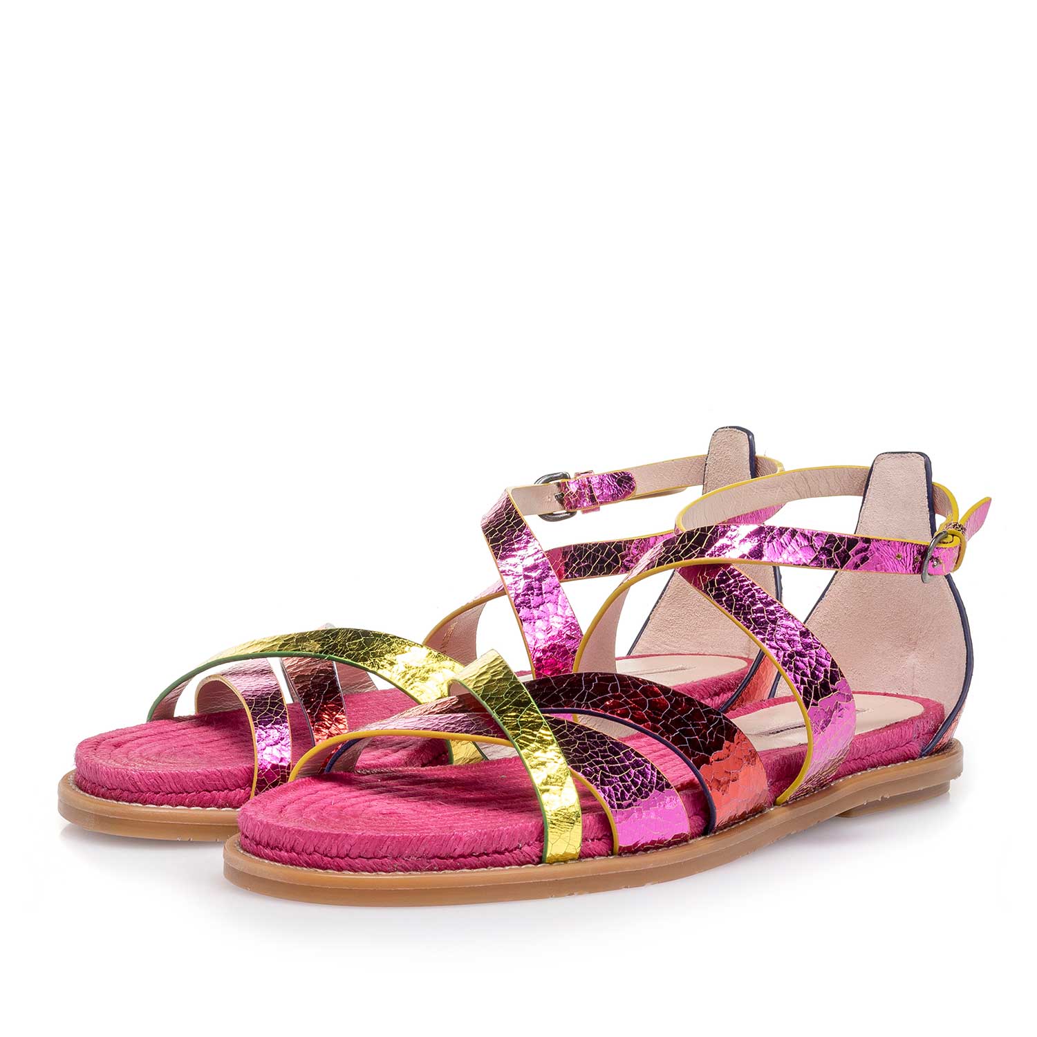 85917/01 - Metallic leather sandal with craquelé effect 85917/01 - Metallic leather sandal with craquelé effect