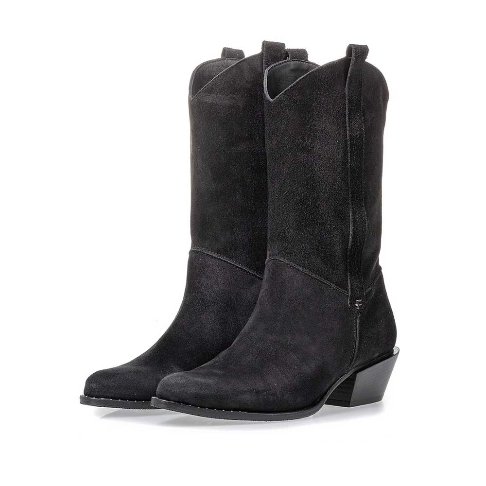 85669/03 - Western boot black suede leather 85669/03 - Western boot black suede leather