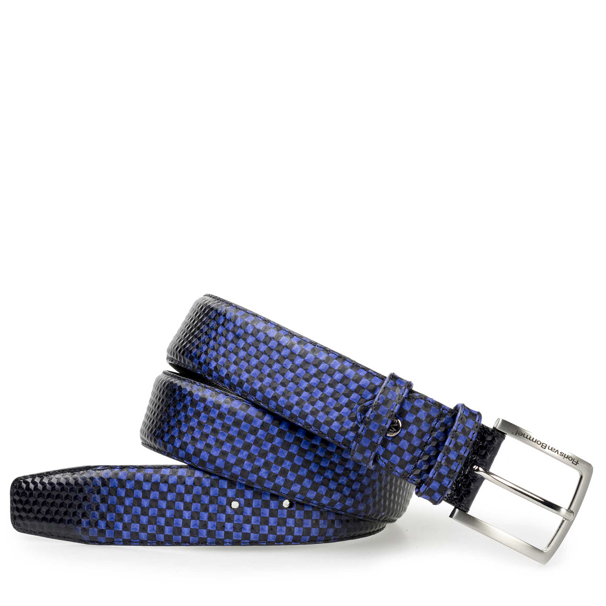 75175/00 - Floris van Bommel cobalt blue leather men’s belt 75175/00 - Floris van Bommel cobalt blue leather men’s belt