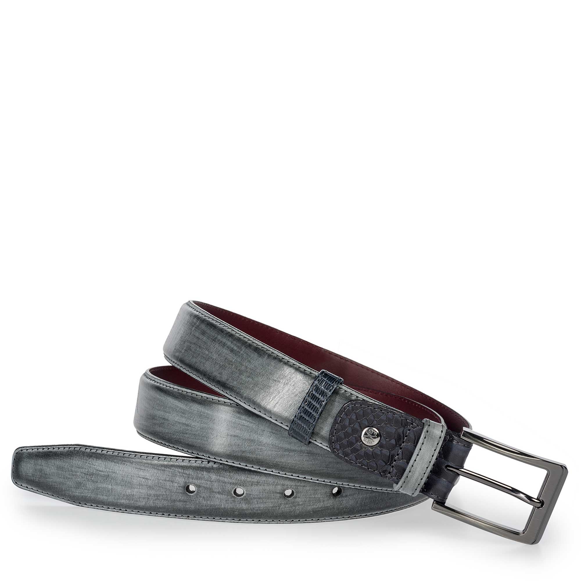 75160/01 - Floris van Bommel anthracite grey leather men’s belt 75160/01 - Floris van Bommel anthracite grey leather men’s belt
