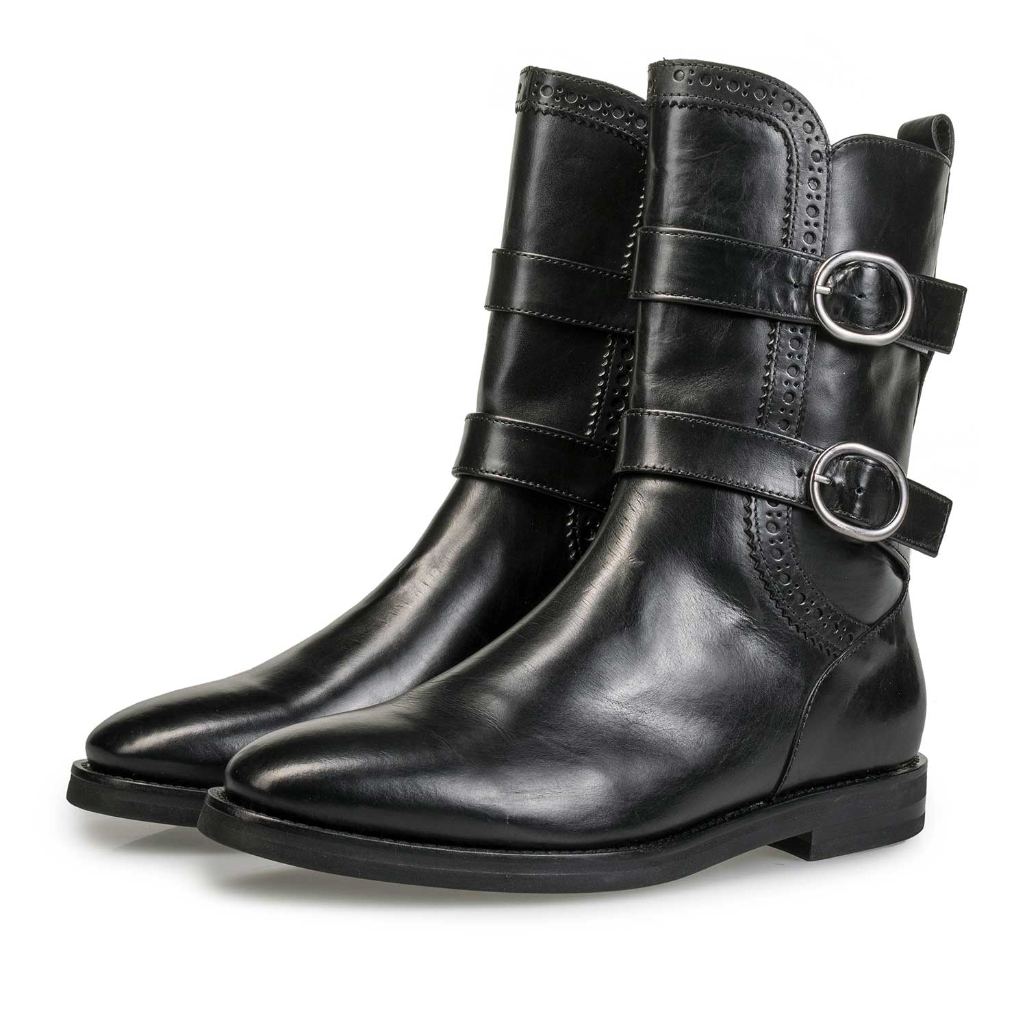 85605/00 - Black calf leather buckle boot 85605/00 - Black calf leather buckle boot