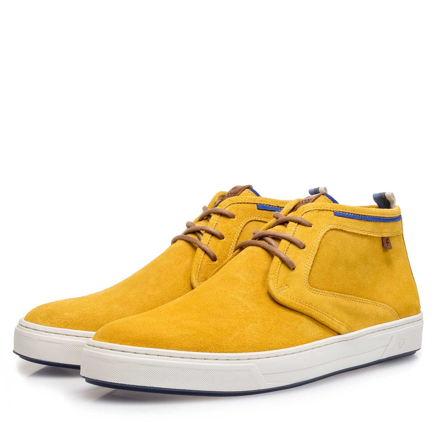 10466/04 - Mustard yellow washed suede leather lace shoe 10466/04 - Mustard yellow washed suede leather lace shoe