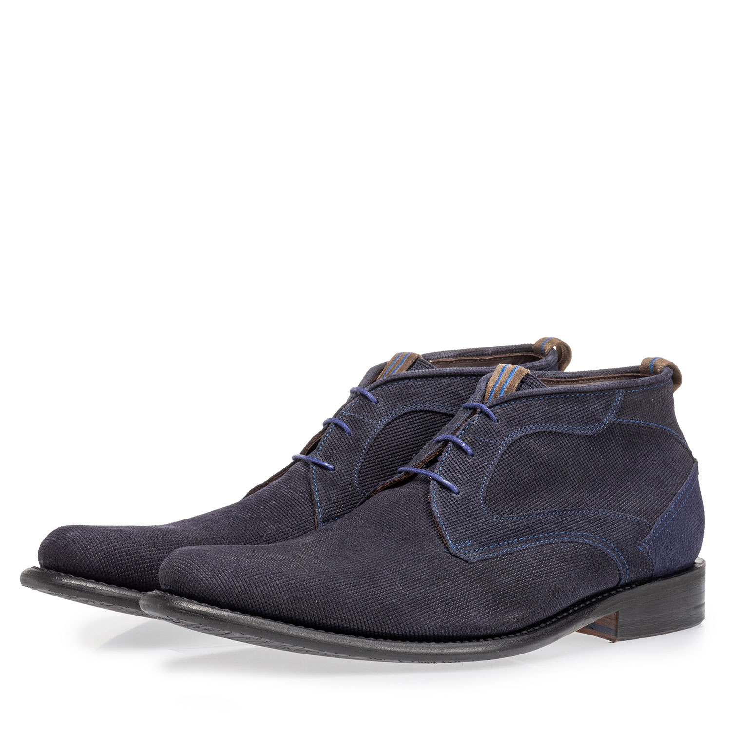 20065/04 - Lace boot blue suede leather 20065/04 - Lace boot blue suede leather