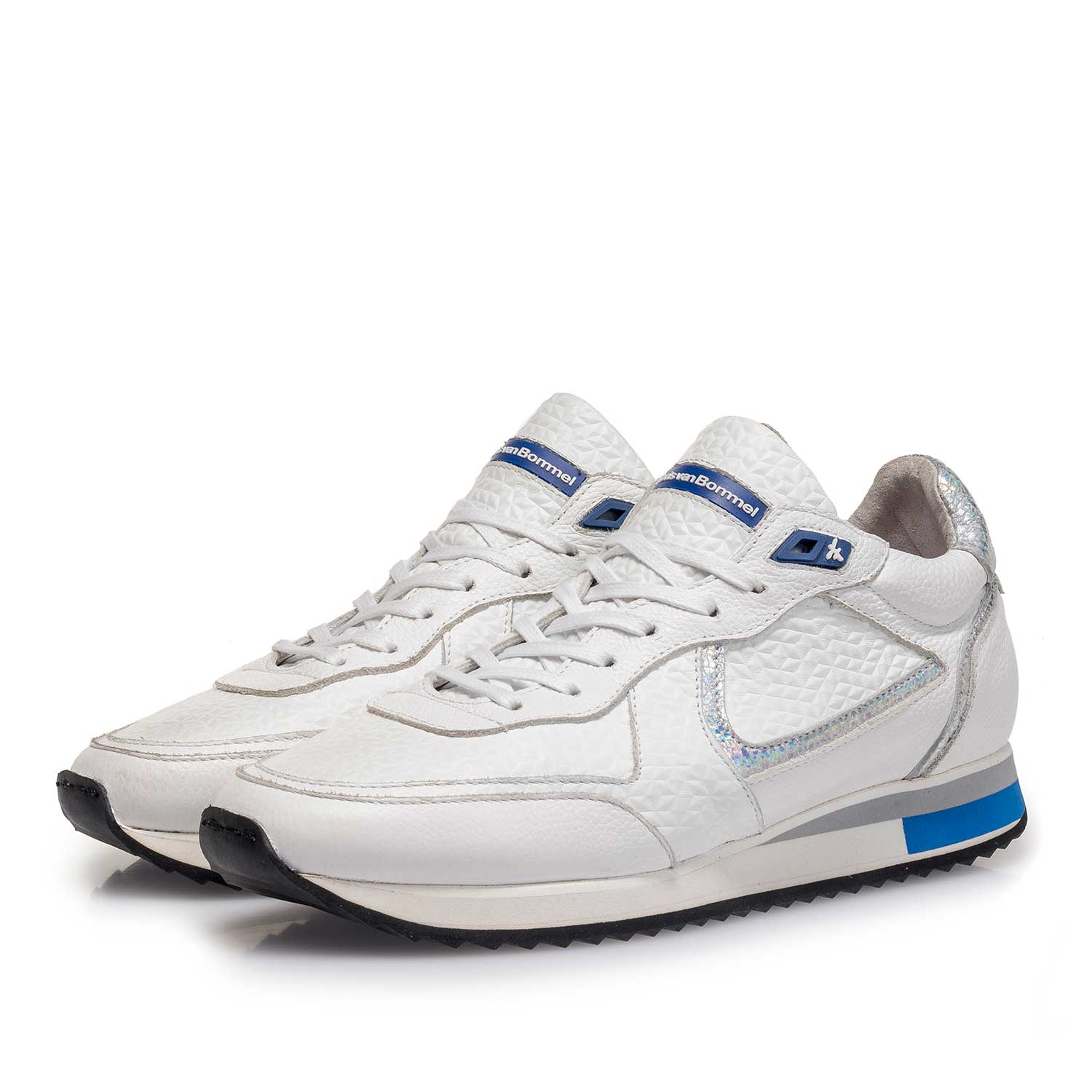 85260/09 - White structured leather sneaker 85260/09 - White structured leather sneaker