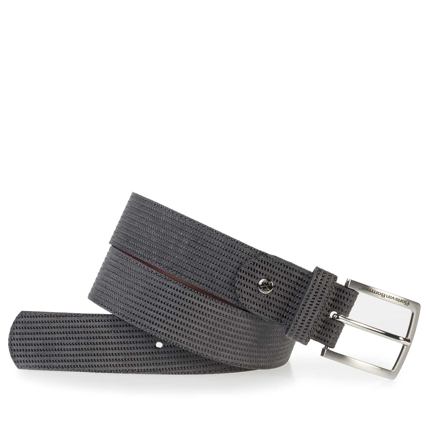 75184/03 - Dark grey, patterned leather belt 75184/03 - Dark grey, patterned leather belt