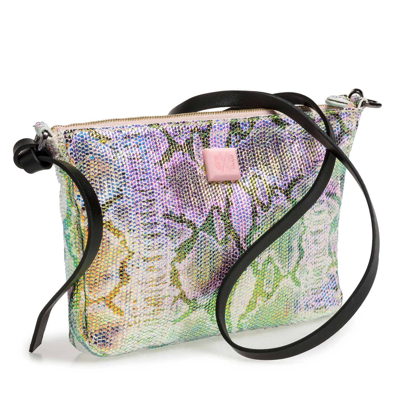 89019/06 - Leather bag with green/gold metallic print 89019/06 - Leather bag with green/gold metallic print