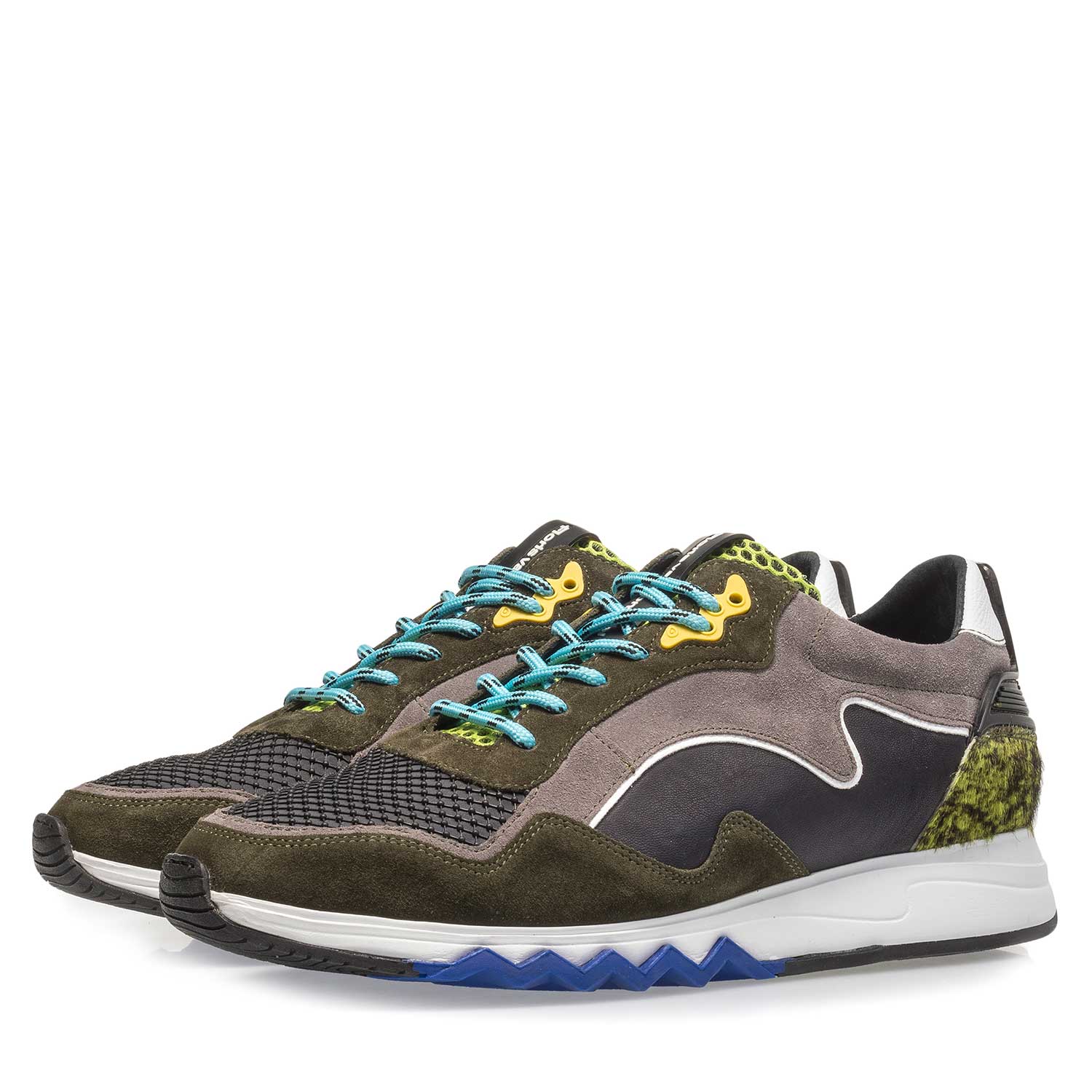16092/08 - Green and yellow suede sneaker 16092/08 - Green and yellow suede sneaker