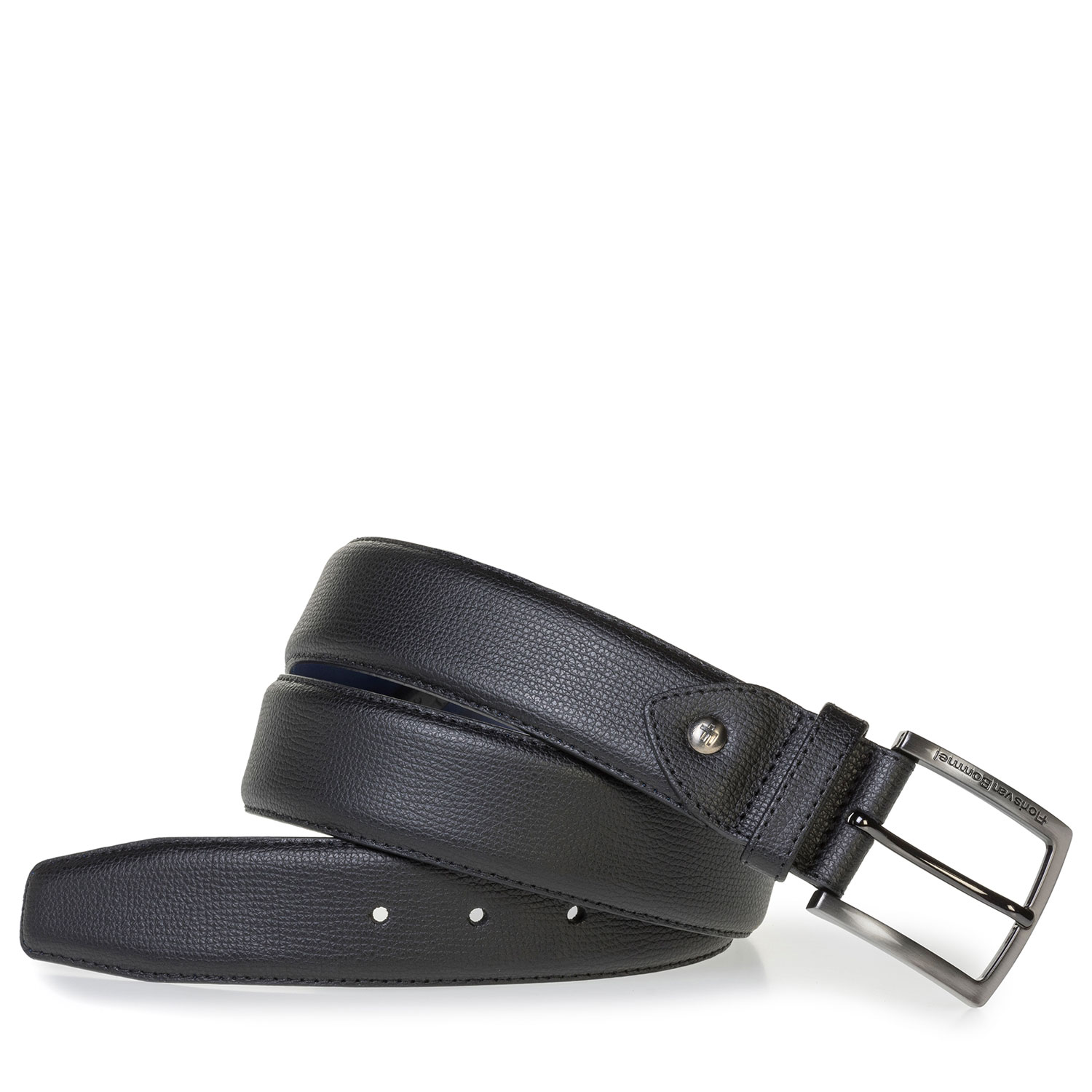 75202/48 - Black leather belt with print 75202/48 - Black leather belt with print