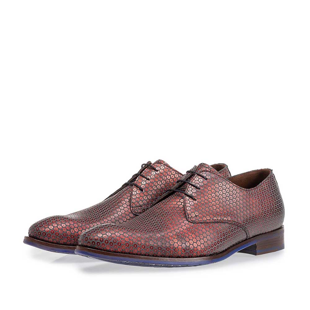 18165/00 - Lace shoe red with print 18165/00 - Lace shoe red with print