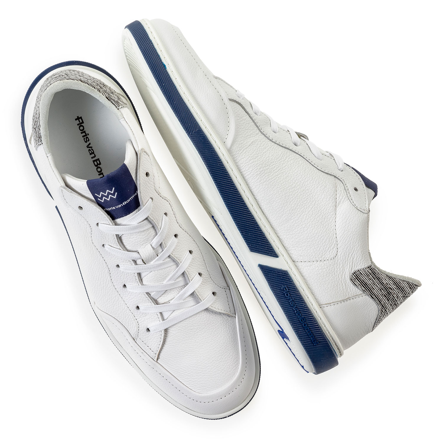 13350/00 - White calf leather lace shoe with fine structure 13350/00 - White calf leather lace shoe with fine structure