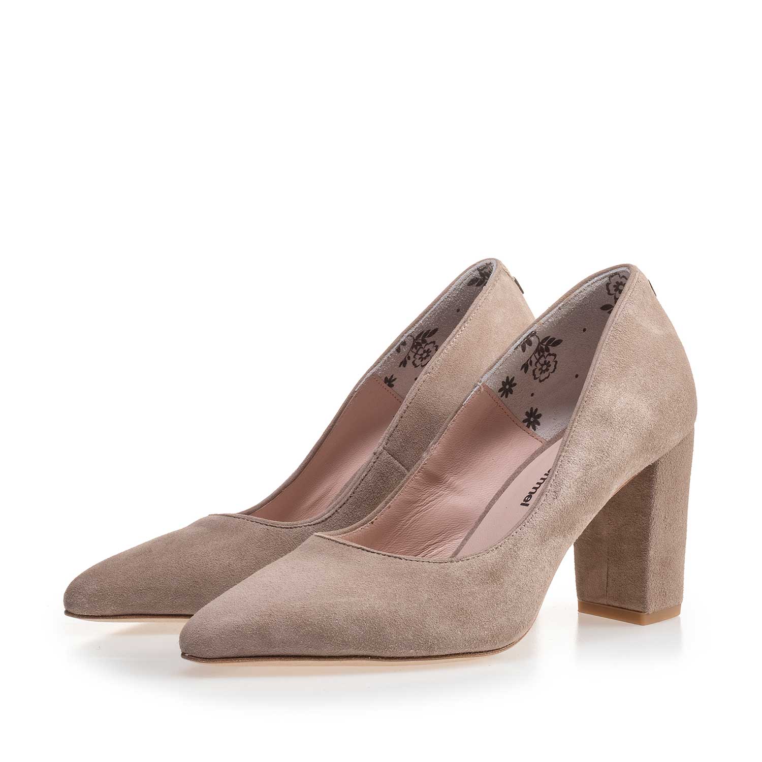 taupe pumps suede