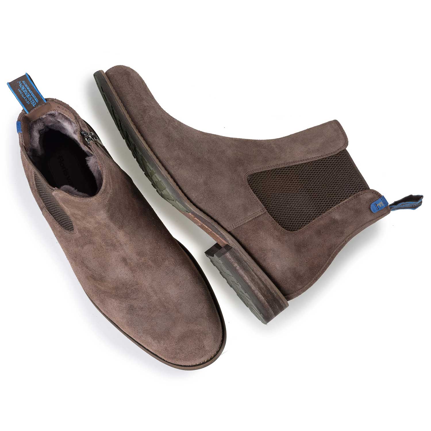 10289/00 - Wool lined brown suede leather Chelsea boot 10289/00 - Wool lined brown suede leather Chelsea boot