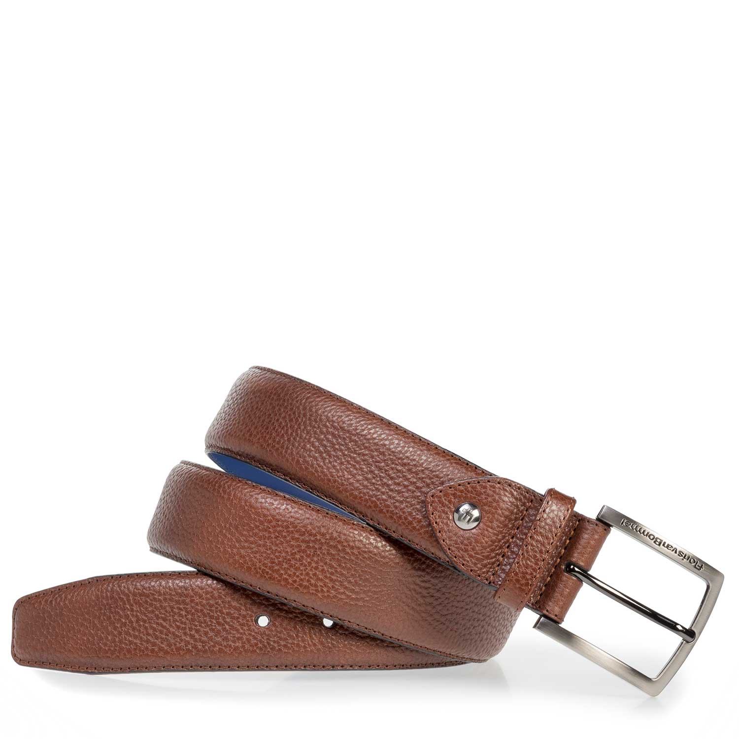 75202/11 - Cognac-coloured leather belt with print 75202/11 - Cognac-coloured leather belt with print