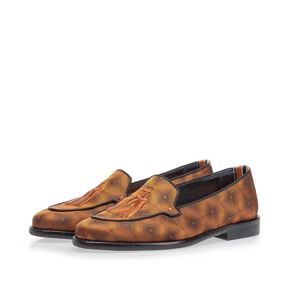 85426/04 - Loafer brown textile with print 85426/04 - Loafer brown textile with print