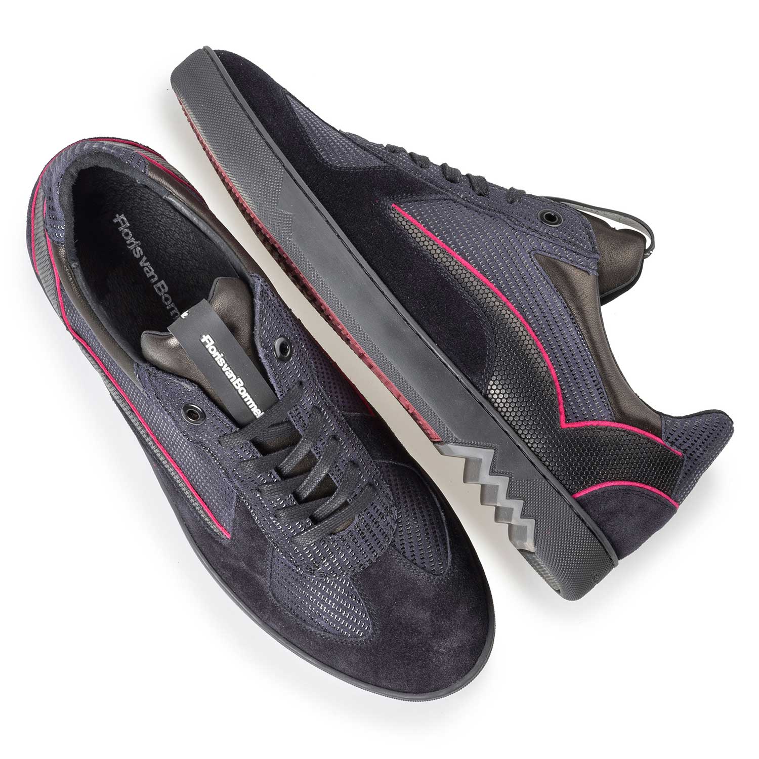 16242/07 - Dark blue sneaker with pink piping 16242/07 - Dark blue sneaker with pink piping