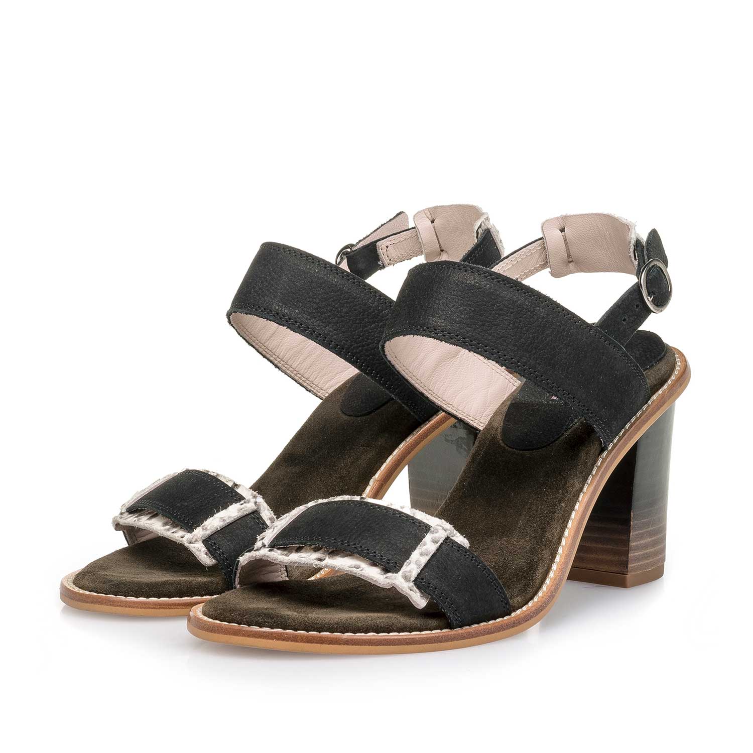 85920/00 - Black high-heeled nubuck leather sandal 85920/00 - Black high-heeled nubuck leather sandal